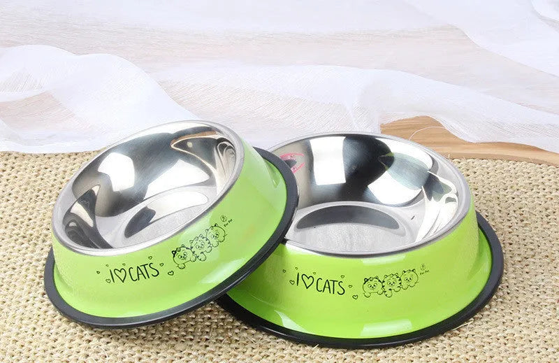 Purrfect Pet Kingdom® - Premium Stainless Steel Pet Bowl with Vibrant Graphic Design - Bowls