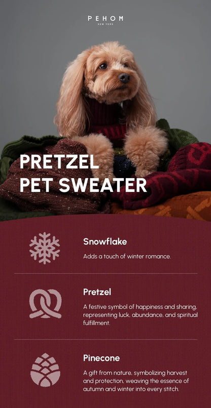 Purrfect Pet Kingdom® - Pretzel Pet Sweater - Burgundy Red - Pet Sweaters
