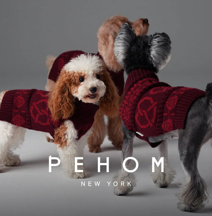 Purrfect Pet Kingdom® - Pretzel Pet Sweater - Burgundy Red - Pet Sweaters