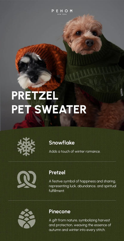 Purrfect Pet Kingdom® - Pretzel Pet Sweater - Olive Green - Pet Sweaters