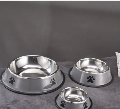 Purrfect Pet Kingdom® - Printed Non-slip Bowl Cat Stainless Steel Food Basin Rice - Bowls