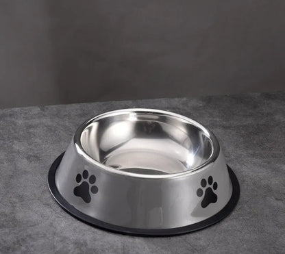 Purrfect Pet Kingdom® - Printed Non-slip Bowl Cat Stainless Steel Food Basin Rice - Bowls