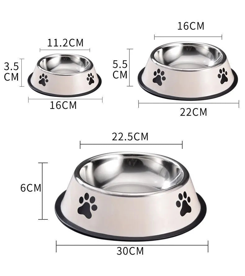 Purrfect Pet Kingdom® - Printed Non-slip Bowl Cat Stainless Steel Food Basin Rice - Bowls
