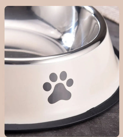 Purrfect Pet Kingdom® - Printed Non-slip Bowl Cat Stainless Steel Food Basin Rice - Bowls