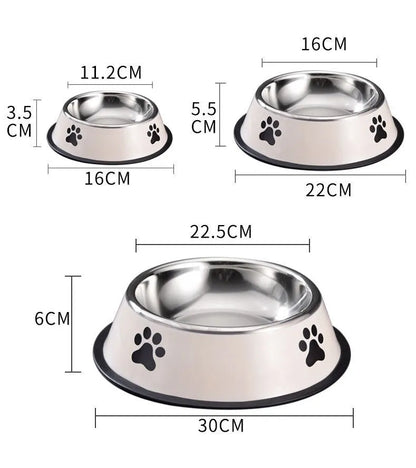 Purrfect Pet Kingdom® - Printed Non-slip Bowl Cat Stainless Steel Food Basin Rice - Bowls