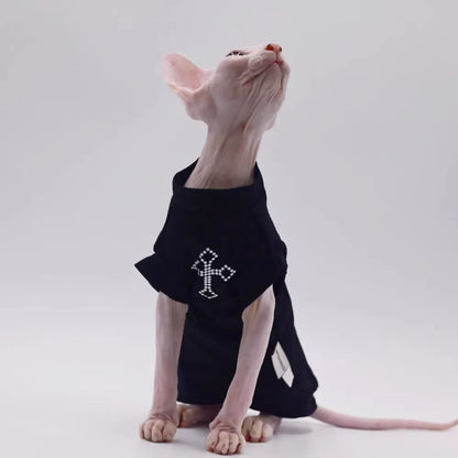 Purrfect Pet Kingdom® - Pure Cotton Sphynx Hairless Cat Stylish Thin Vest Base Layer - Dog Grooming Tools