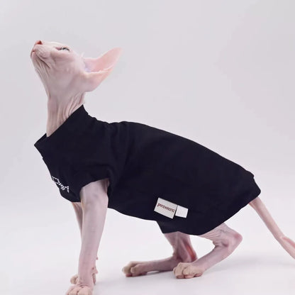 Purrfect Pet Kingdom® - Pure Cotton Sphynx Hairless Cat Stylish Thin Vest Base Layer - Pet Sweaters