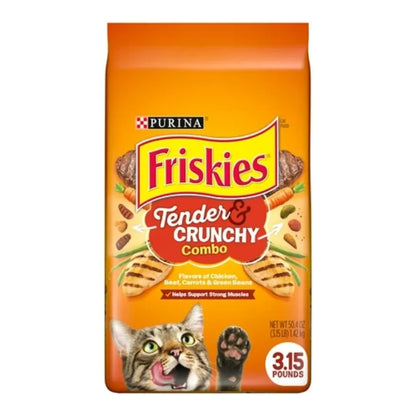 Purrfect Pet Kingdom - Purina Friskies Tender Crunchy Combo Dry Cat Food 3kg Pouch - Non-Prescription Cat Food