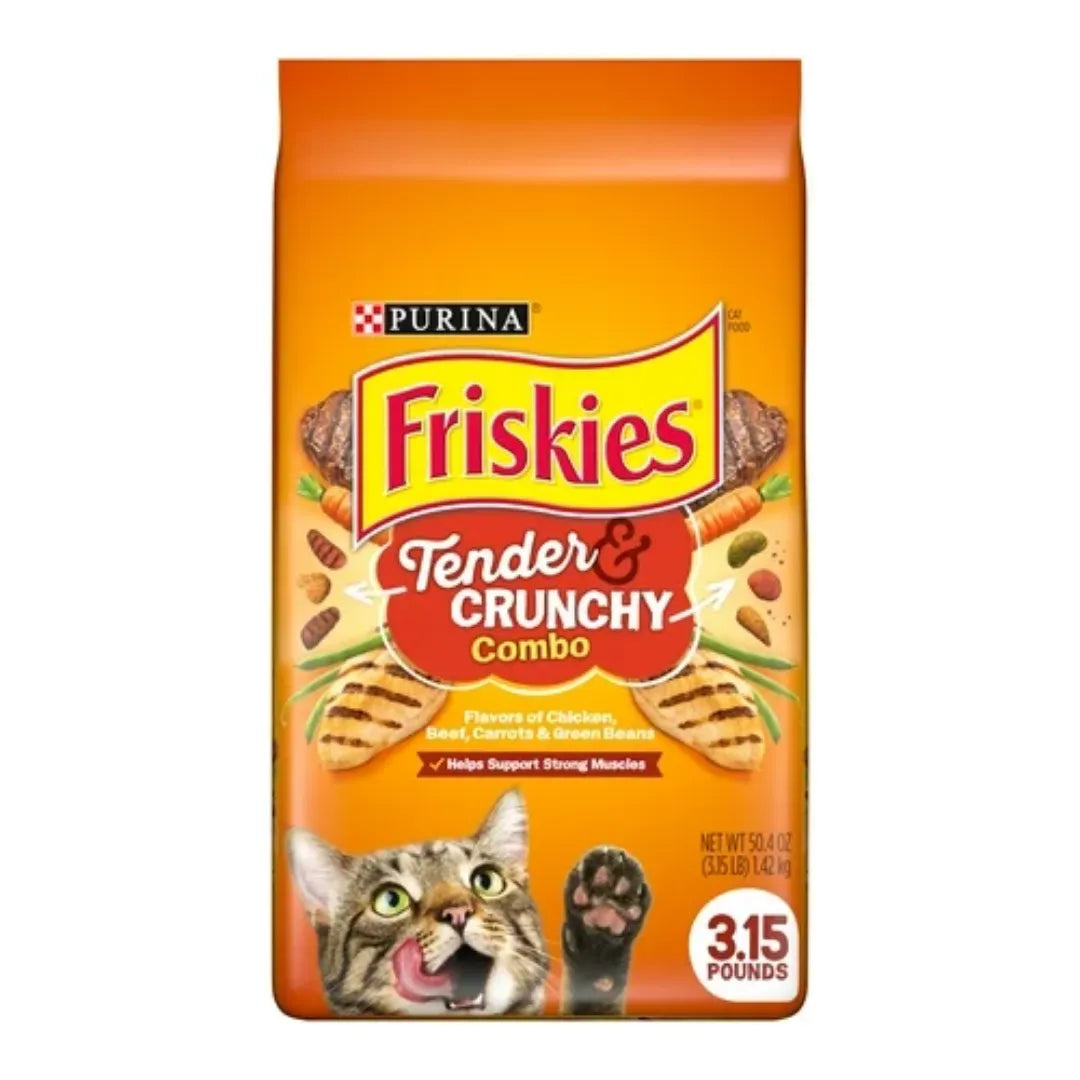 Purrfect Pet Kingdom® - Purina Friskies Tender Crunchy Combo Dry Cat Food 3kg Pouch - Non-Prescription Cat Food