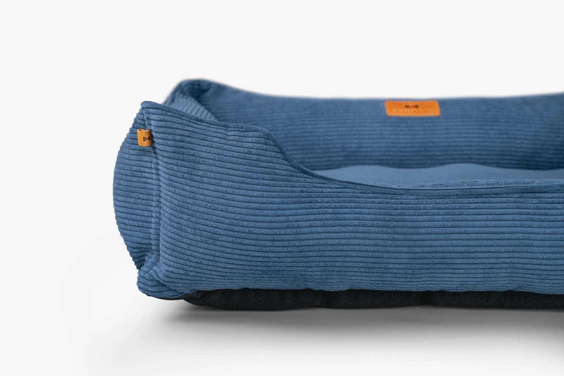 Purrfect Pet Kingdom - Purrfect Pet Kingdom Fancy Corduroy Sleeper Dog Bed Blue - Bolster Beds