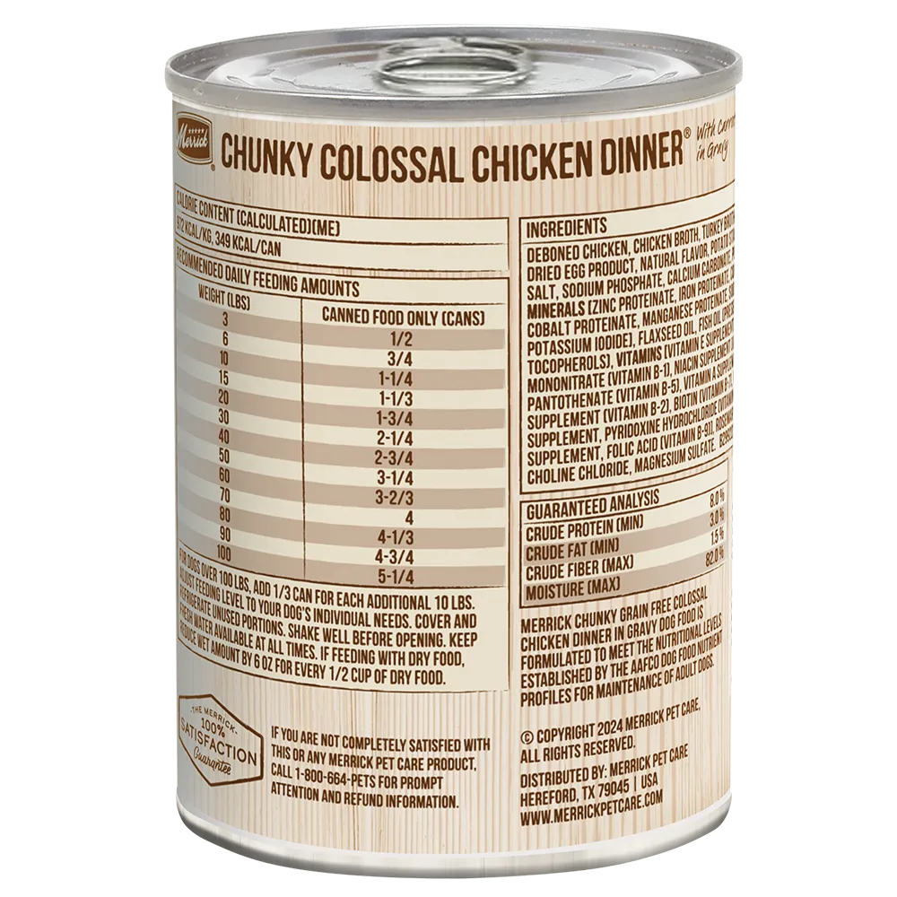 Purrfect Pet Kingdom - Purrfect Pet Kingdom  Merrick Chunky Grain Free Colossal Chicken Wet Dog Food (12.7oz) - Food