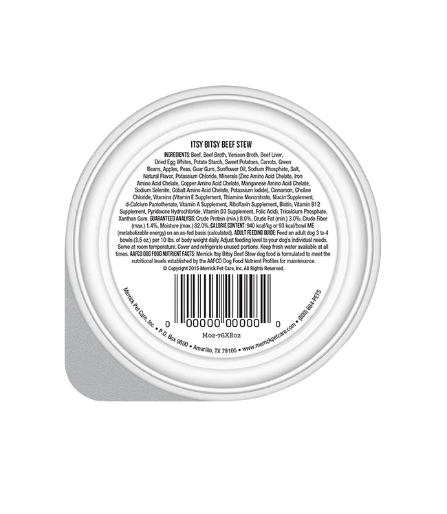 Purrfect Pet Kingdom - Purrfect Pet Kingdom  Merrick Lil' Plates Grain Free Itsy Bitsy Beef Stew Wet Dog Food (3.5oz) - Food