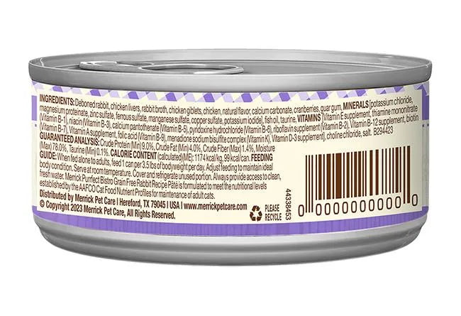 Purrfect Pet Kingdom - Purrfect Pet Kingdom Merrick Purrfect Bistro Grain Free Adult Rabbit Pate Cat Food - Food