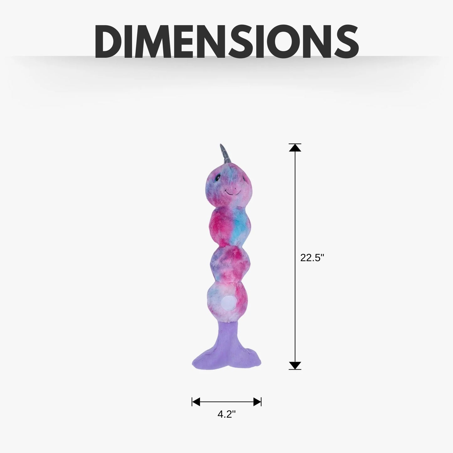 Purrfect Pet Kingdom - Purrfect Pet KingdomTie Dye Skinny Narwhal Magical Creature Plush Dog Toy – with - Toys