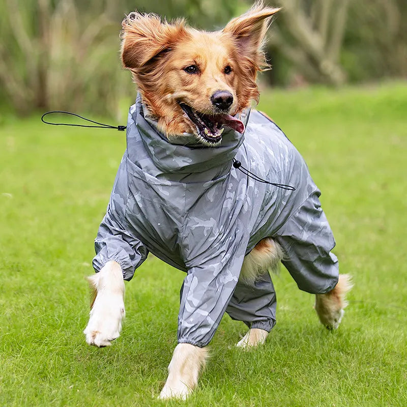 Purrfect Pet Kingdom® - Raincoat Outdoor Waterproof Reflective Coat For Large Dogs - Pet Rain Coats