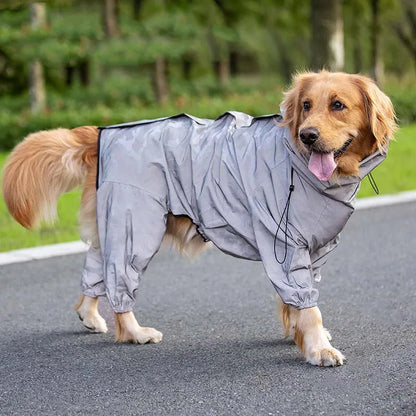 Purrfect Pet Kingdom® - Raincoat Outdoor Waterproof Reflective Coat For Large Dogs - 0