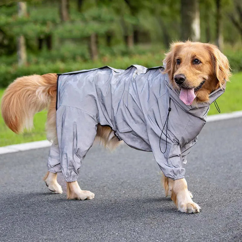 Purrfect Pet Kingdom® - Raincoat Outdoor Waterproof Reflective Coat For Large Dogs - Pet Rain Coats