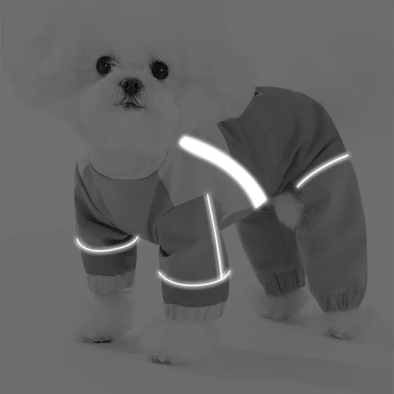Purrfect Pet Kingdom® - Reflective Color Block Dog Jumpsuit, Waterproof Four-legged - 4