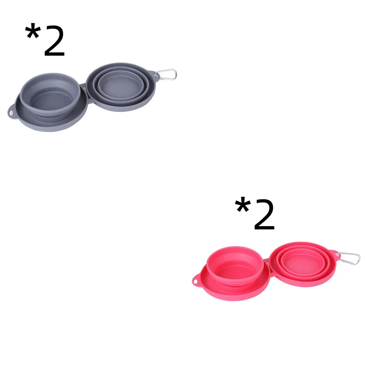 Purrfect Pet Kingdom® - Rubber Foldable Double Bowl Pet Feeding Bowl Pets Supplies - Dog Travel Bowls