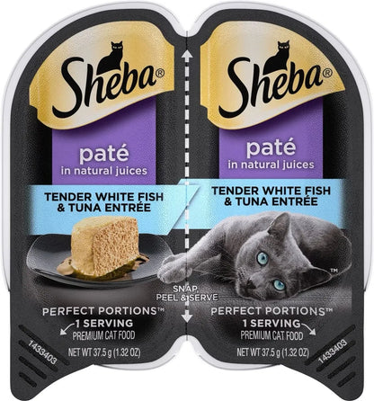Purrfect Pet Kingdom® - Sheba Perfect Portions Premium Pate Whitefish & Tuna Wet Cat - Wet Cat Food