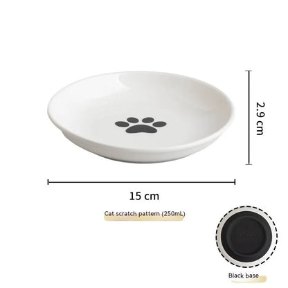 Purrfect Pet Kingdom® - Silicone Non-slip Ceramic Cat Plate Pet - Bowls