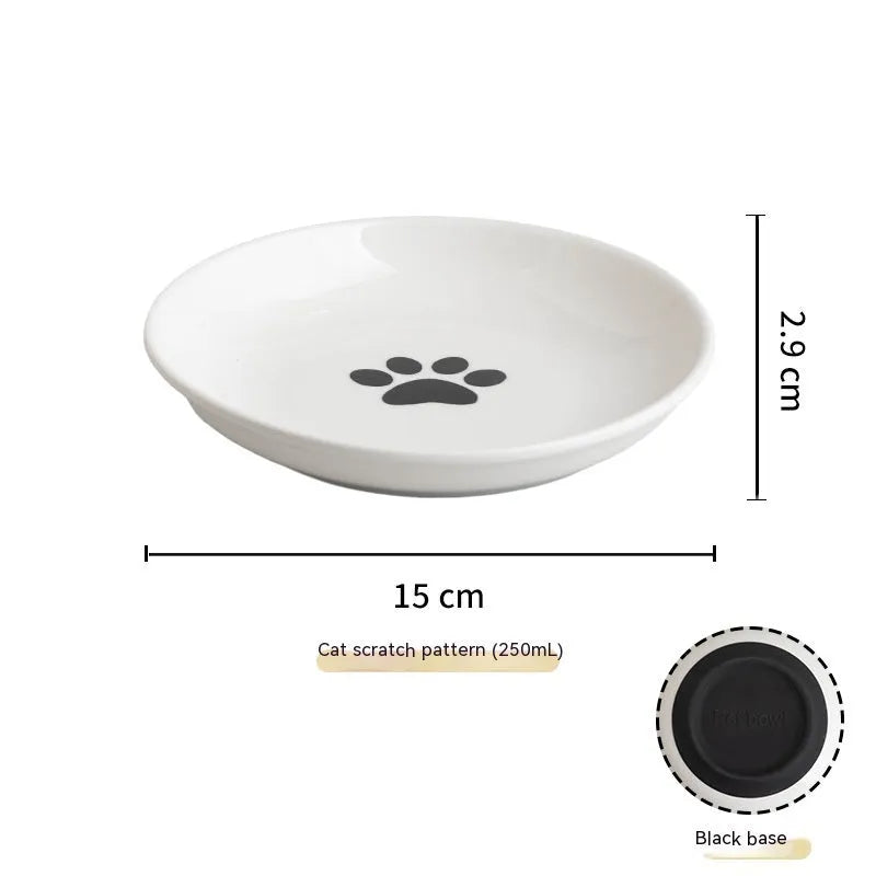 Purrfect Pet Kingdom® - Silicone Non-slip Ceramic Cat Plate Pet - Bowls