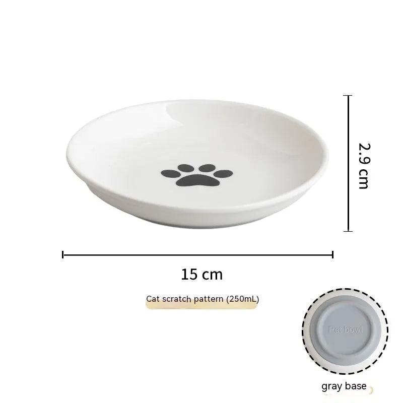 Purrfect Pet Kingdom® - Silicone Non-slip Ceramic Cat Plate Pet - Bowls