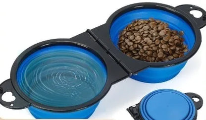 Purrfect Pet Kingdom® - Silicone Portable Outdoor Pet Folding Out Feeder One Dog - 0