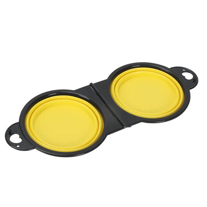 Purrfect Pet Kingdom® - Silicone Portable Outdoor Pet Folding Out Feeder One Dog - Dog Travel Bowls