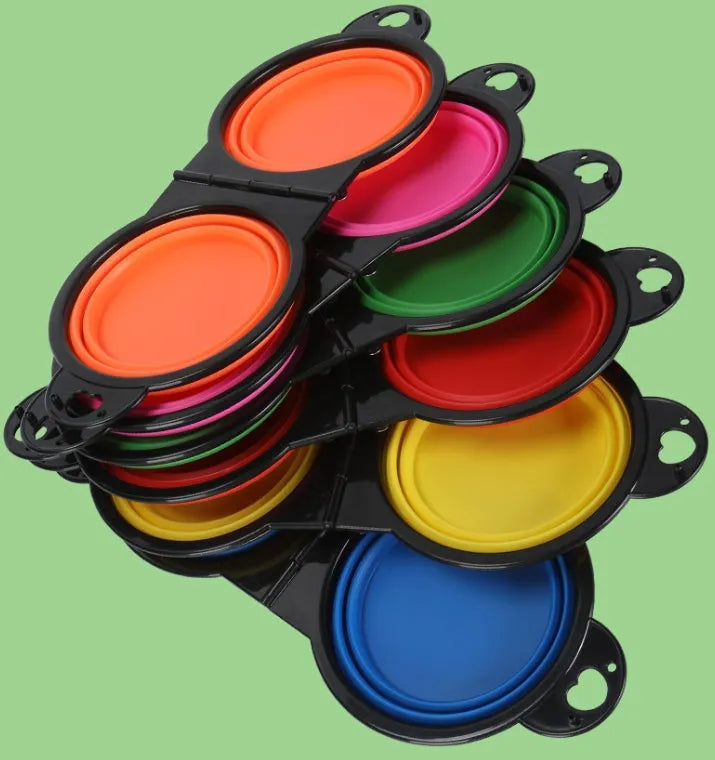 Purrfect Pet Kingdom® - Silicone Portable Outdoor Pet Folding Out Feeder One Dog - 0