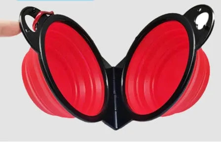 Purrfect Pet Kingdom® - Silicone Portable Outdoor Pet Folding Out Feeder One Dog - Dog Travel Bowls