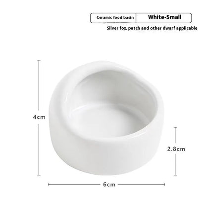 Purrfect Pet Kingdom® - Simple Ceramic Hamster Small Size Food Basin Chipmunk - 0