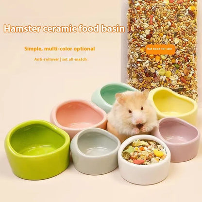 Purrfect Pet Kingdom® - Simple Ceramic Hamster Small Size Food Basin Chipmunk - 0