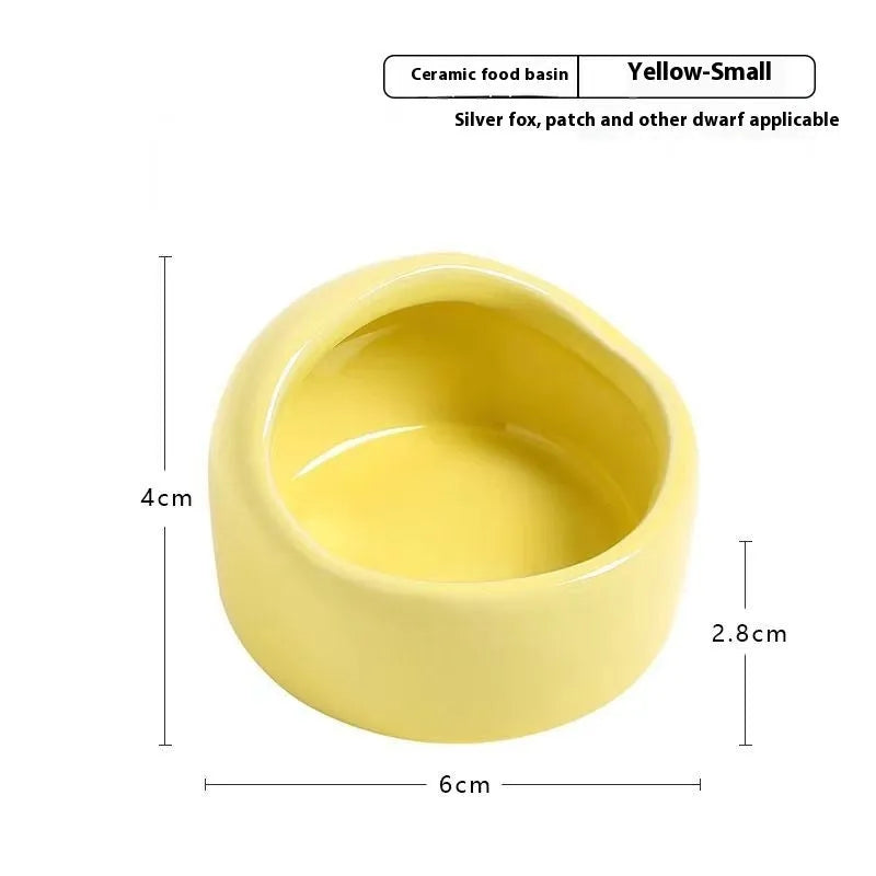 Purrfect Pet Kingdom® - Simple Ceramic Hamster Small Size Food Basin Chipmunk - Bowls