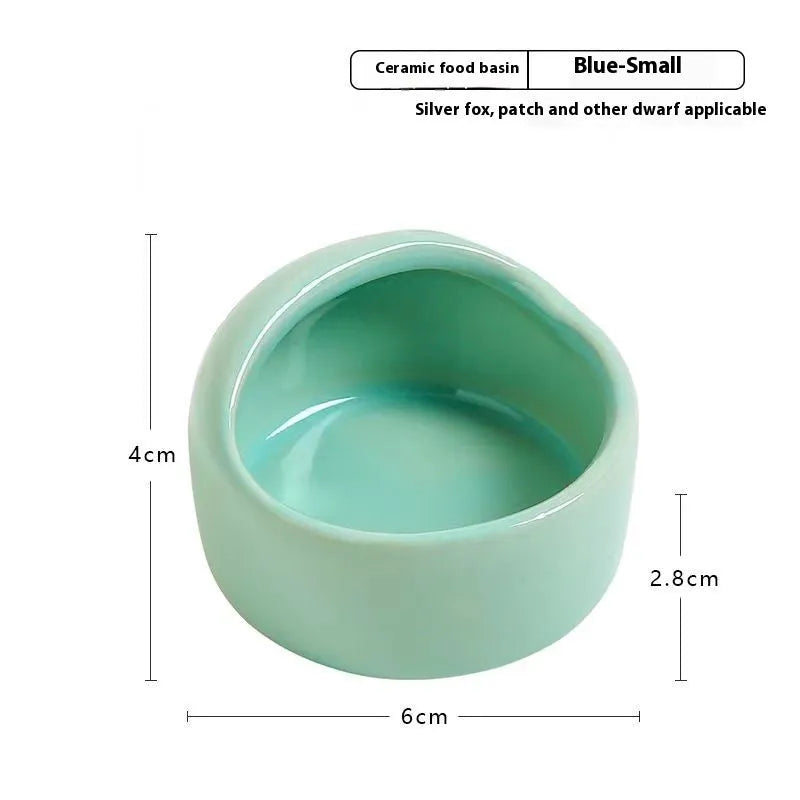Purrfect Pet Kingdom® - Simple Ceramic Hamster Small Size Food Basin Chipmunk - Bowls