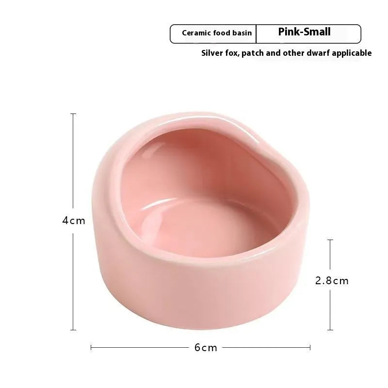 Purrfect Pet Kingdom® - Simple Ceramic Hamster Small Size Food Basin Chipmunk - 0