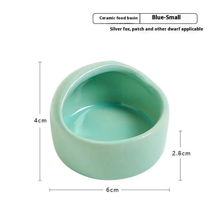 Purrfect Pet Kingdom® - Simple Ceramic Hamster Small Size Food Basin Chipmunk - Bowls