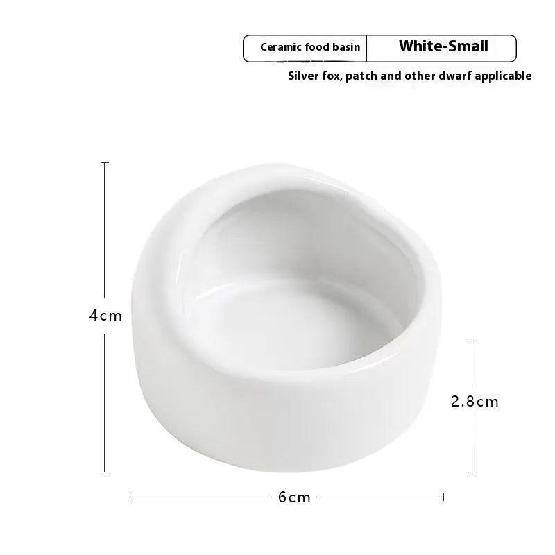 Purrfect Pet Kingdom® - Simple Ceramic Hamster Small Size Food Basin Chipmunk - Bowls