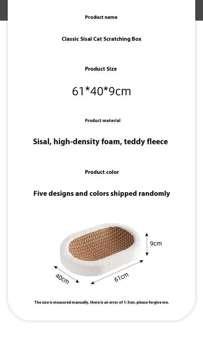 Purrfect Pet Kingdom® - Sisal Hemp Scratch Board Wear-resistant Oval Cat Nest - Cat Scratchers