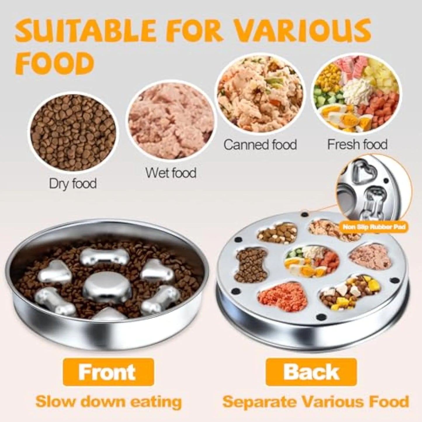 Purrfect Pet Kingdom® - Slow Feeder Dog Bowls  Non-Slip Metal Dog Food Bowls With - Slow Feeder Bowls