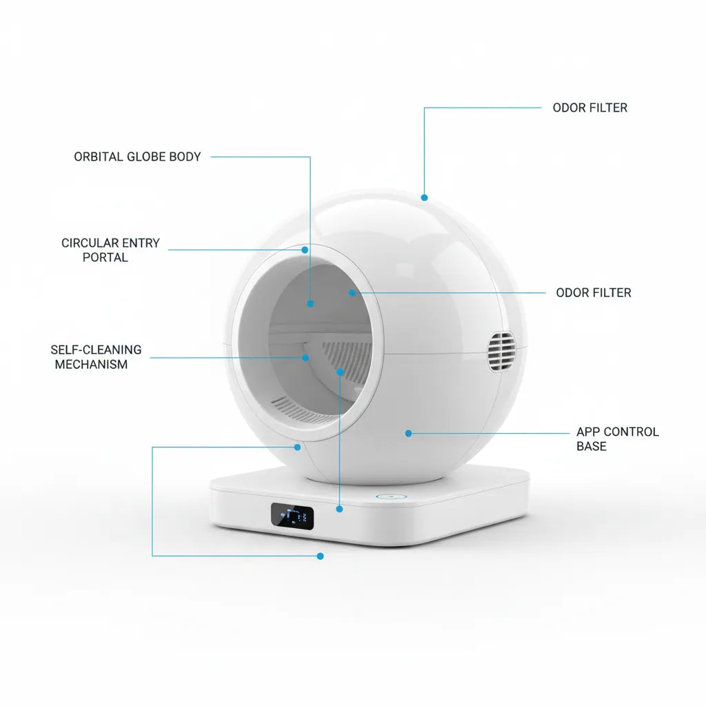 Purrfect Pet Kingdom® - Smart Automated Litter Box for Cats – Self Cleaning Tech - Cat Litter Boxes