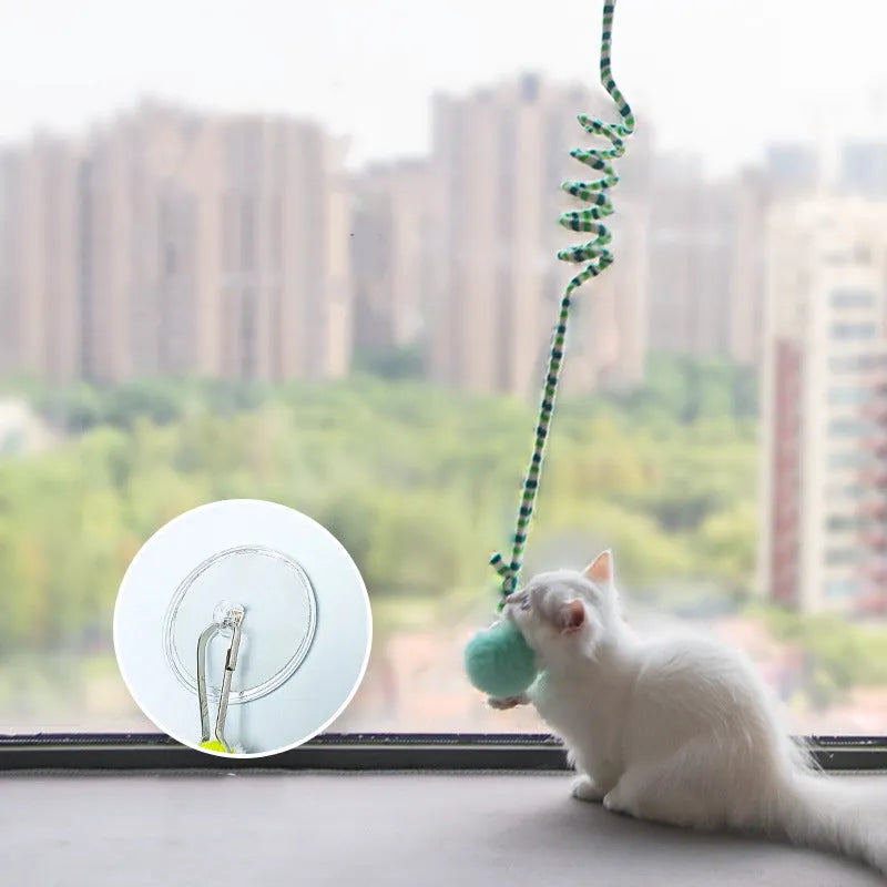 Purrfect Pet Kingdom® - Spring Toy For Kittens Bell Stick Inflatable Ball Self - Cat Toys