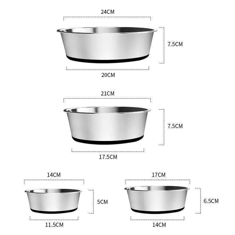 Purrfect Pet Kingdom® - Stainless Steel Anti-tumble Pet Dog Bowl - Bowls