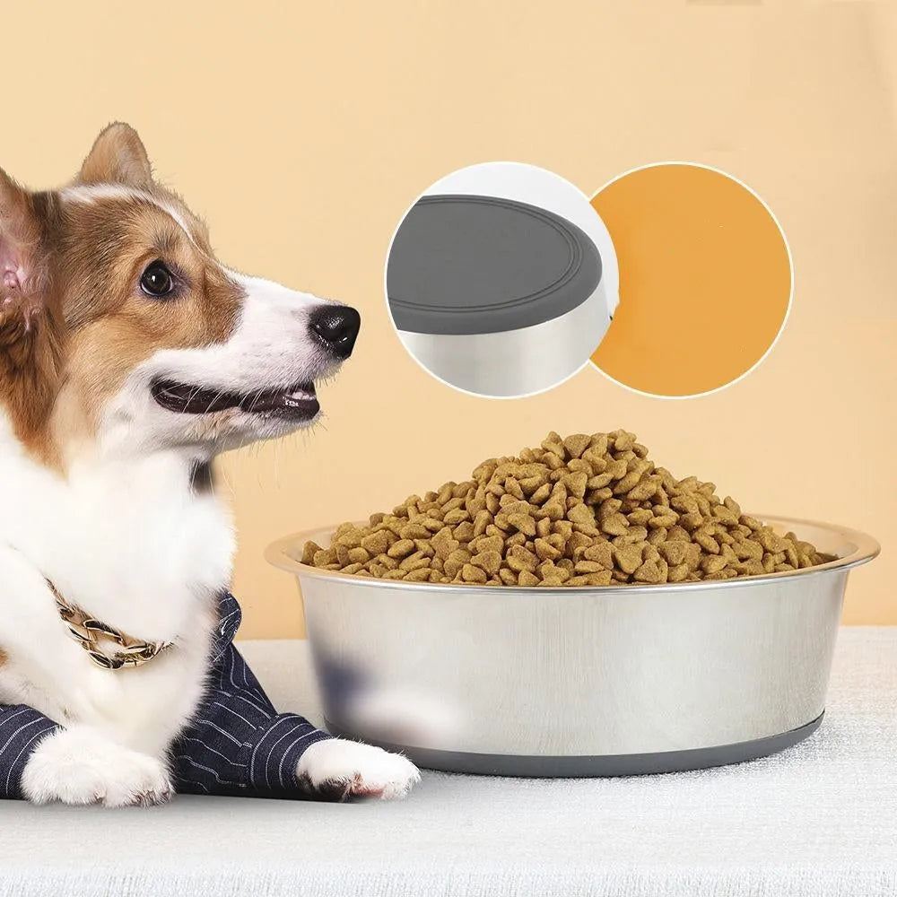 Purrfect Pet Kingdom® - Stainless Steel Anti-tumble Pet Dog Bowl - Bowls