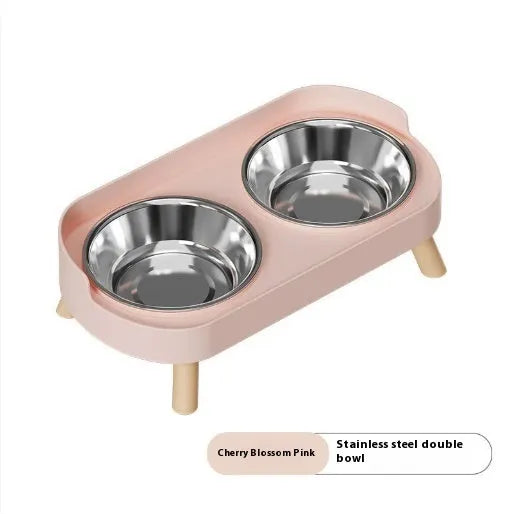 Purrfect Pet Kingdom® - Stainless Steel Double Bowl Ceramic Water And Grain - Bowls