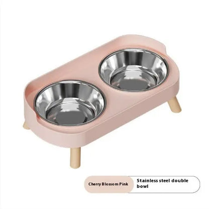Purrfect Pet Kingdom® - Stainless Steel Double Bowl Ceramic Water And Grain - Bowls