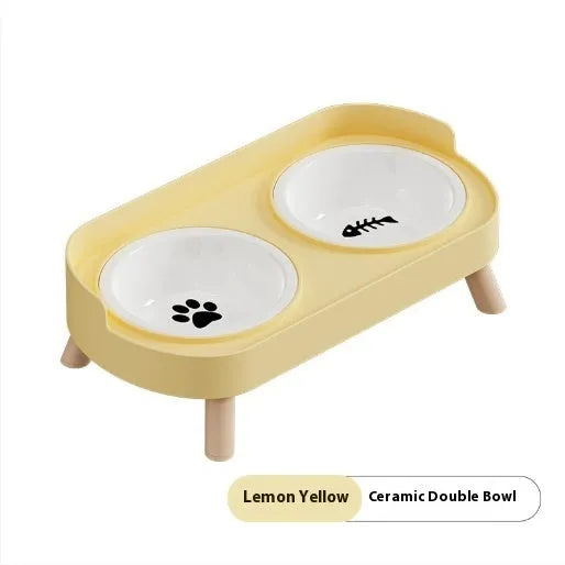 Purrfect Pet Kingdom® - Stainless Steel Double Bowl Ceramic Water And Grain - Bowls