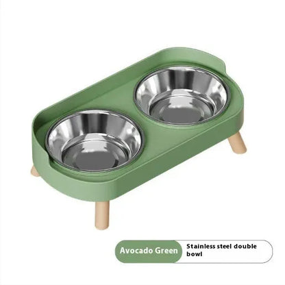 Purrfect Pet Kingdom® - Stainless Steel Double Bowl Ceramic Water And Grain - Bowls