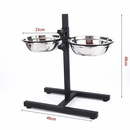 Purrfect Pet Kingdom® - Stainless Steel Liftable Dog Bowl Pet Tableware - 0