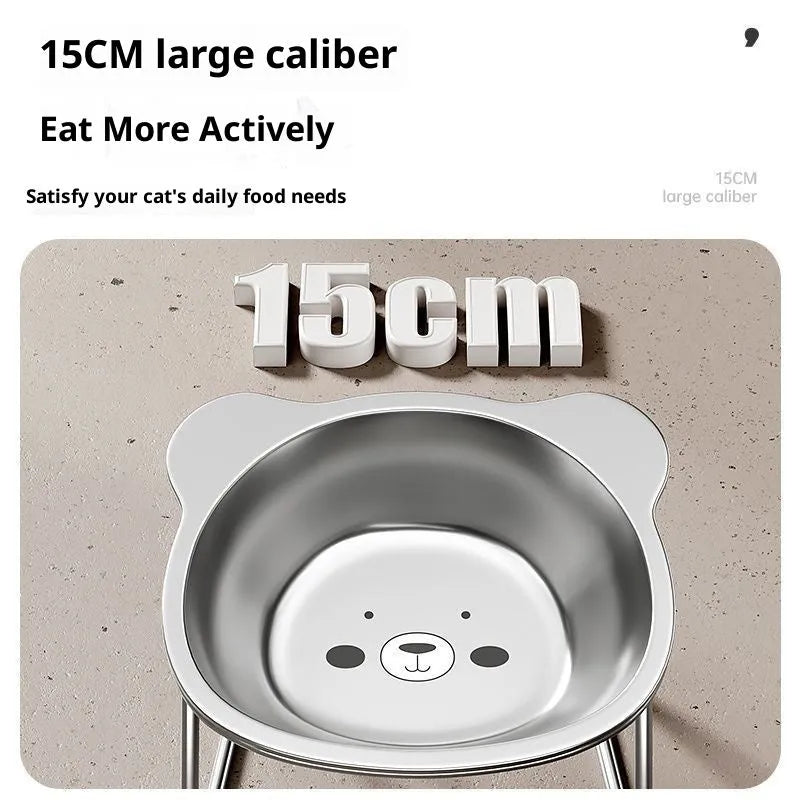 Purrfect Pet Kingdom® - Stainless Steel Pet Height Increasing Neck Support Rack Cat - 0